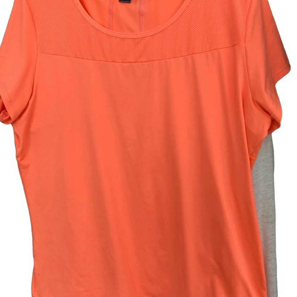 TRIBAL Brand Womens Orange Workout Short Sleeve Shirt